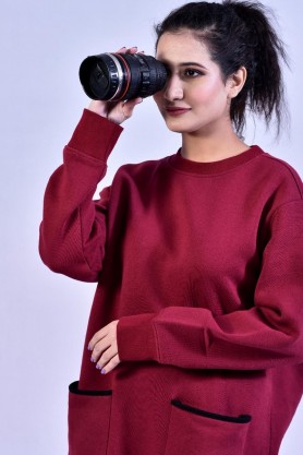 Crimson Comfort Sweater